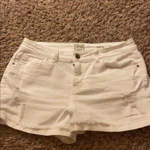 true craft white denim shorts
